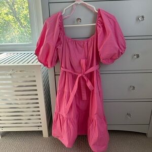 Pink Puff Sleeve Dress